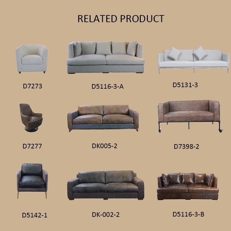 Upholstered Modern Metal Legs Single Genuine Leather Sofa For Living Room