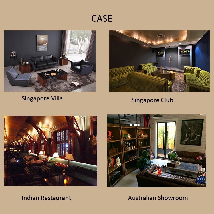 Upholstered Modern Metal Legs Single Genuine Leather Sofa For Living Room