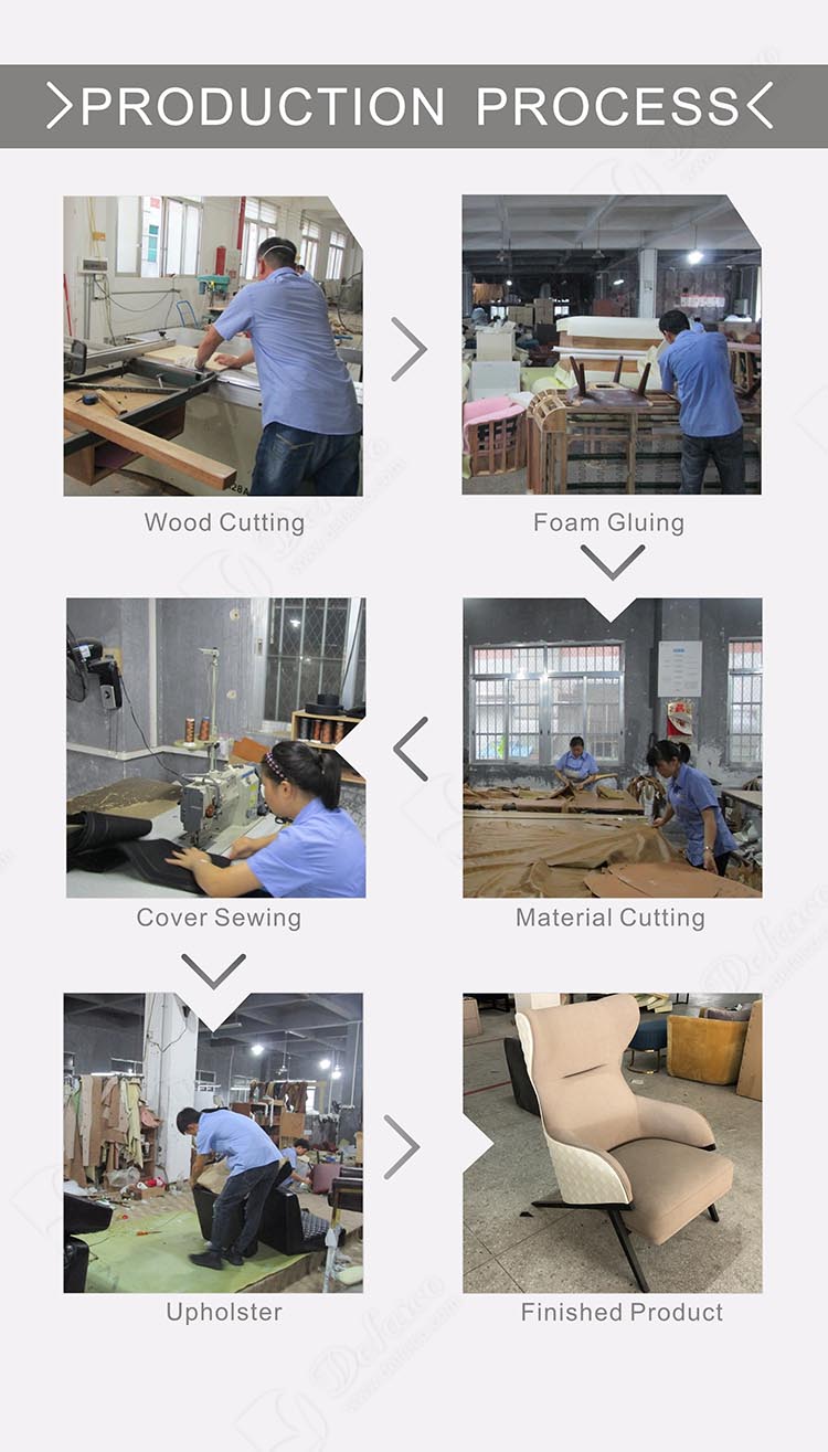 Birch Leg Luxury Modern Wing Accent Leather High Back Armchair For Living Room