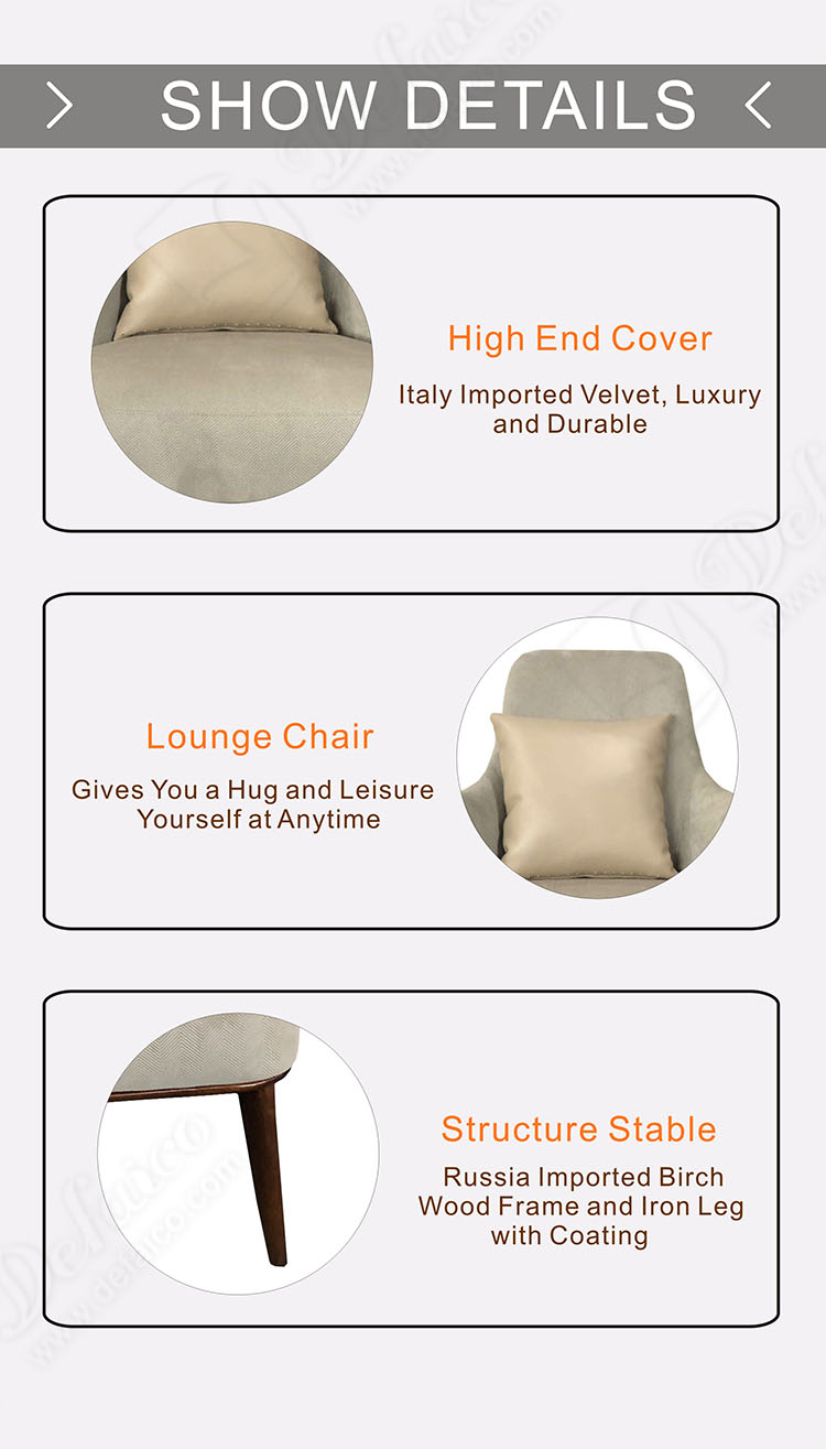 Wing Single Lounge Wood Leg Wing Solid Wood Leg Chair for Living Room