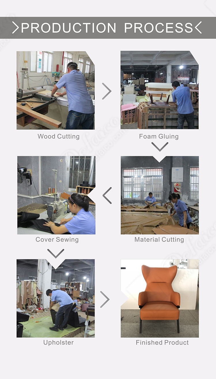 Orange High Back Genuine Leather Wing Accent Stainless Steel Leg Armchair