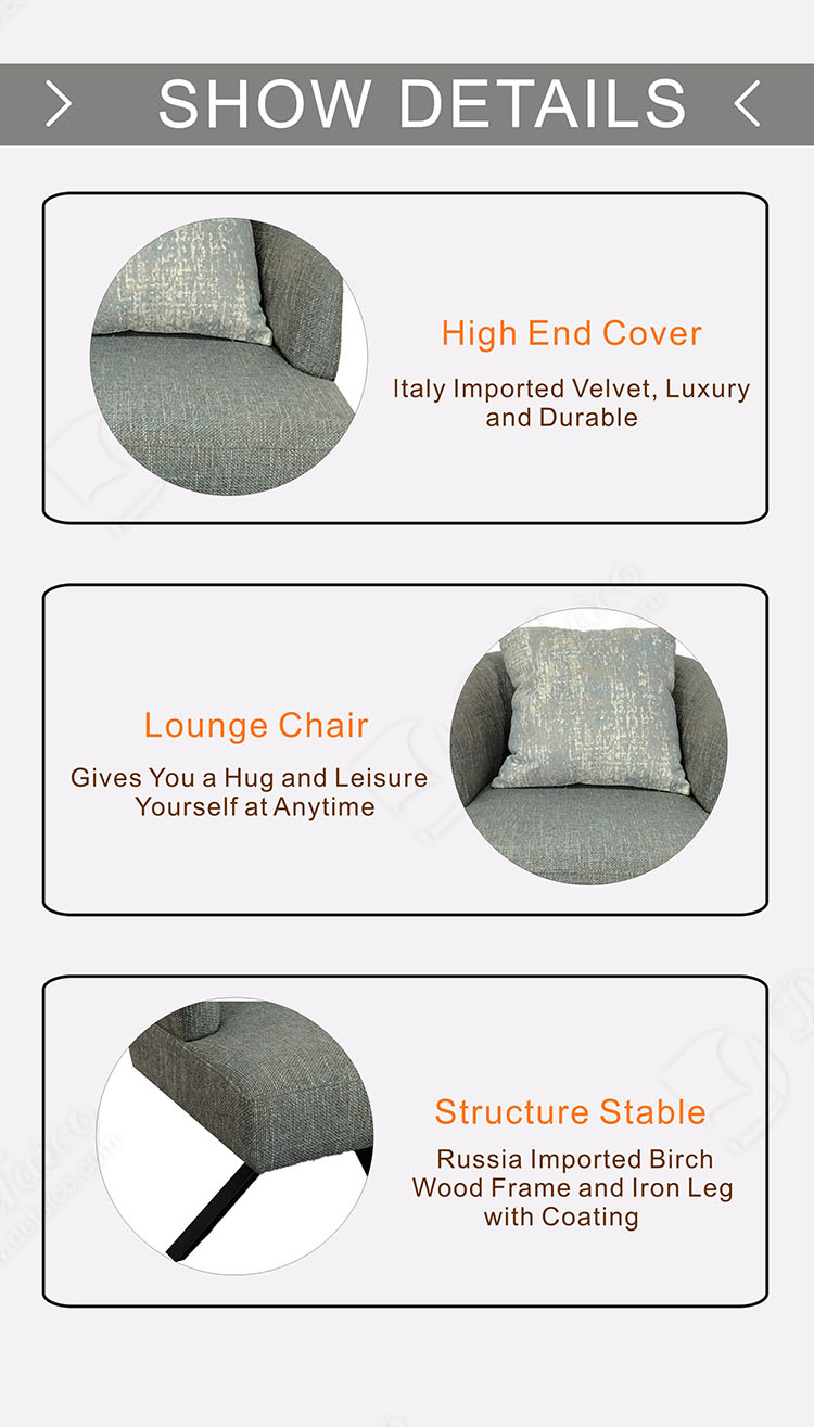 Lounge Stainless Steel Leg Tweed Swivel Linen Side Chair With Pillow