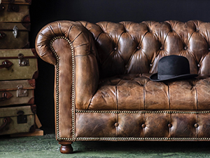 antique style leather sofa Chesterfield Leather Sofa Set  Leather Sofa