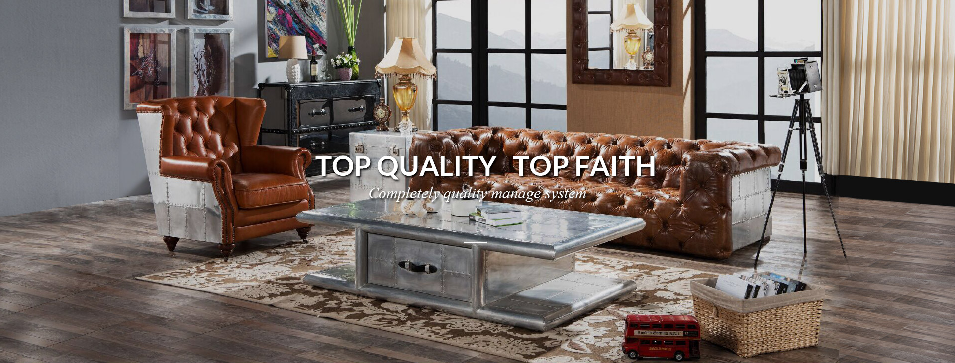 vintage furniture,Vintage Leather Chair with Rivets