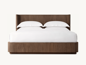 Oak Wooden Bed;Hot Sale Byron Striated Bed;Custom Colors Bed