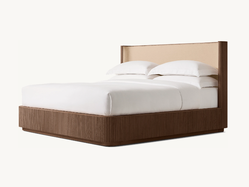 King Size Bed;Adjustable Wood Slat Support Bed;European Oak Wooden Bed;Modern Bed