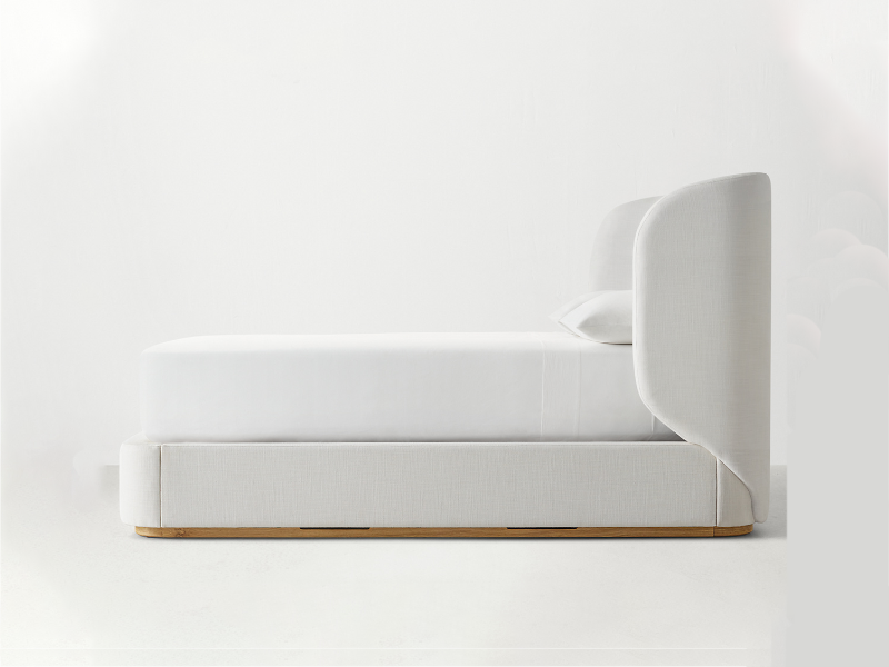 Costom Size Fabric Shelter Bed;Oak Wooden Bed;Hot Sale Madero Modern Bed