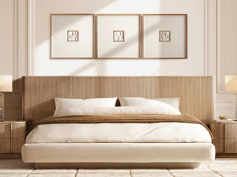 Wood Bed; Modern Bed;Brown Bed