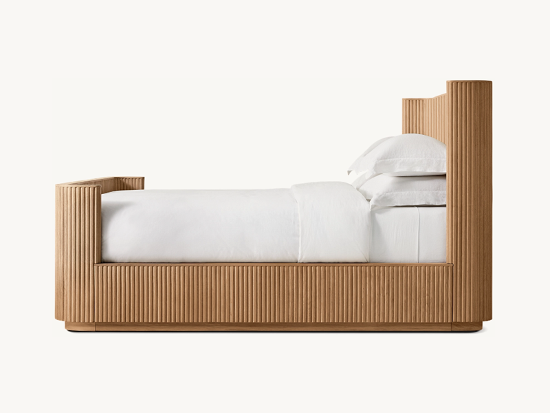 Oak Wooden Bed;New Style Bed;Shelter Bed With Footboard