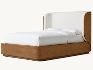 Oak Wooden Bed;Wholesale Custom Color Bed;Fabric Wood And Fabric Shelter Bed