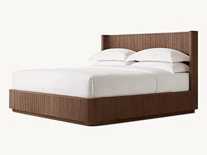 Oak Wooden Bed;Hot Sale Byron Striated Bed;Custom Colors Bed