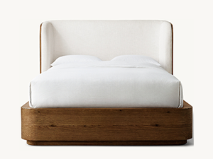 Oak Wooden Bed;Wholesale Custom Color Bed;Fabric Wood And Fabric Shelter Bed