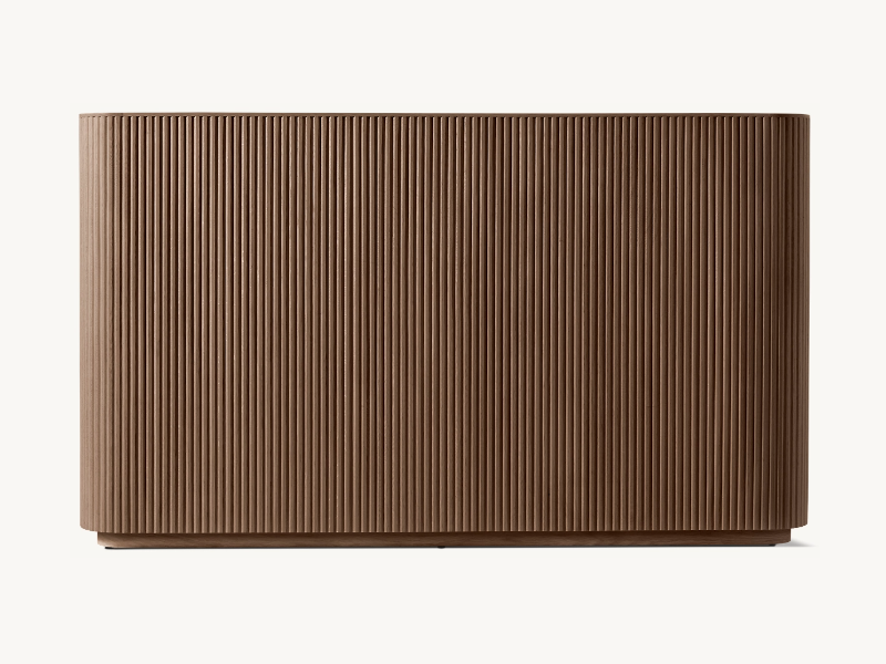 Striated Wooden Bed;Custom Color Oak Bed;Shelter Bed with Footboard