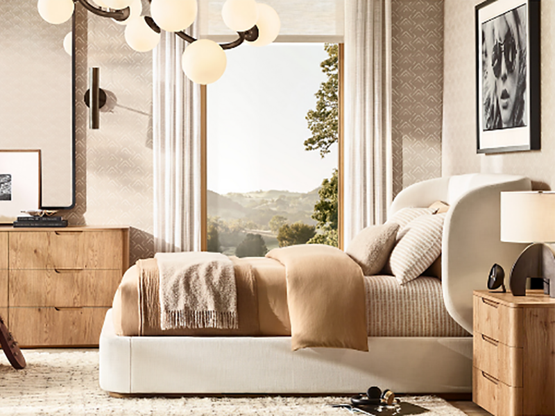 Oak Wooden Bed;Wholesale Custom Color Bed;Fabric Wood And Fabric Shelter Bed