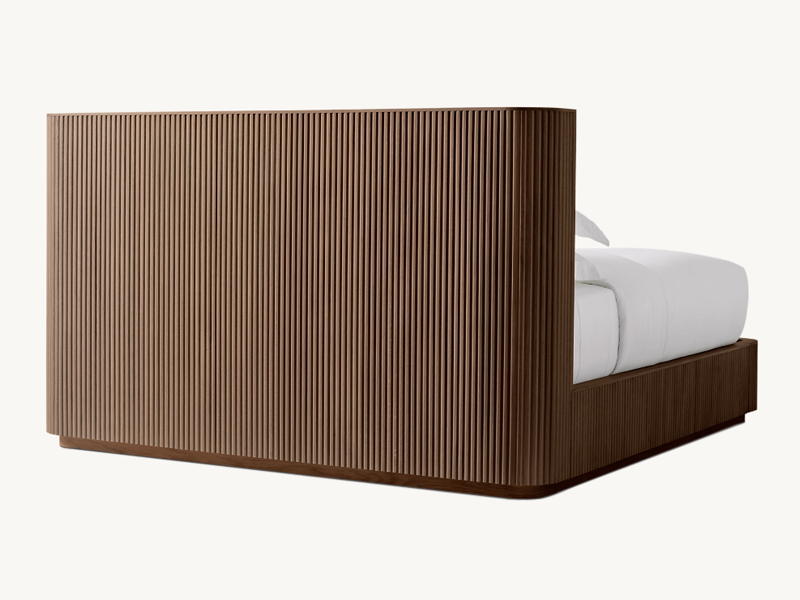 Oak Wooden Bed;Hot Sale Byron Striated Bed;Custom Colors Bed
