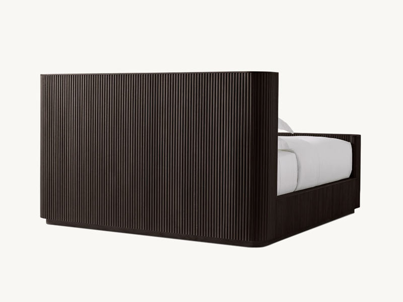 European White Oak Bed;Faddish Striated Bed;Shelter Bed With Footboard