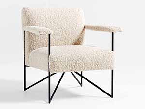 Faux Shearling Fabric in Beige，Chair,Leisure Chair