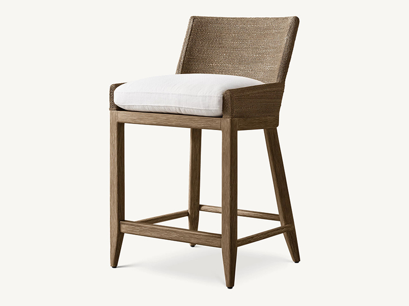 Water Grass Woven Bar, Bar Armchair,wood chair