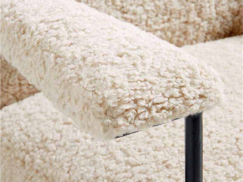 Faux Shearling Fabric in Beige，Chair,Leisure Chair