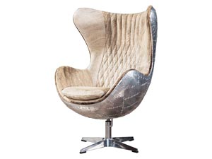 Aviator Pony Skin Leather Egg Chair