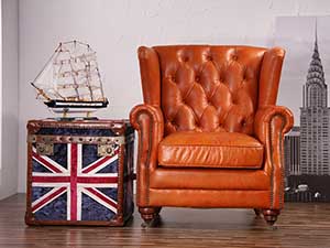 Antique Aluminum Chesterfield Chair