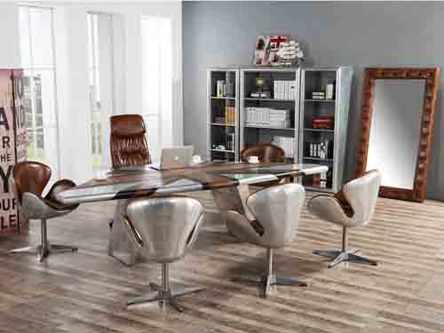 Vintage Leather Aviator Swan Chair