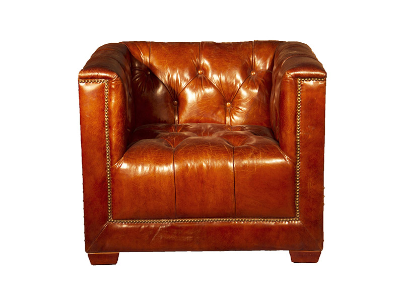 Aviator Tufted Leather Armchair