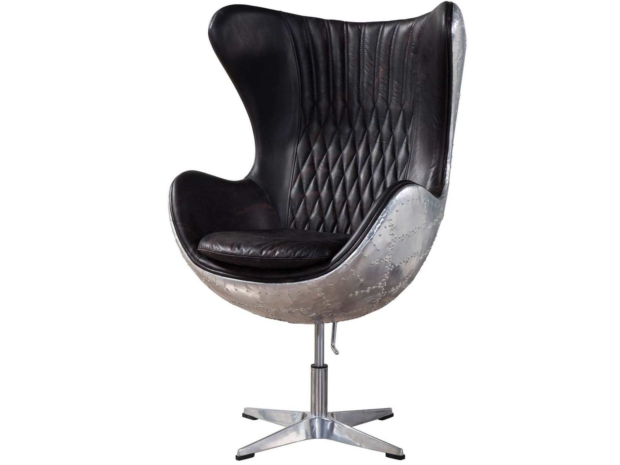 Aviator Black Vintage Leather Egg Chair