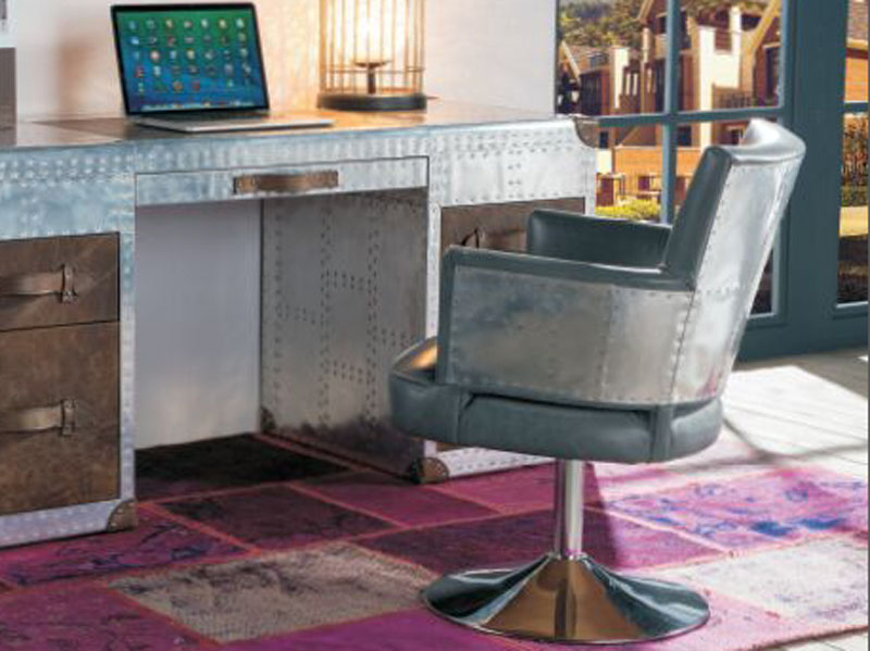 Swivel Aviator Antique Leather Bar Chair