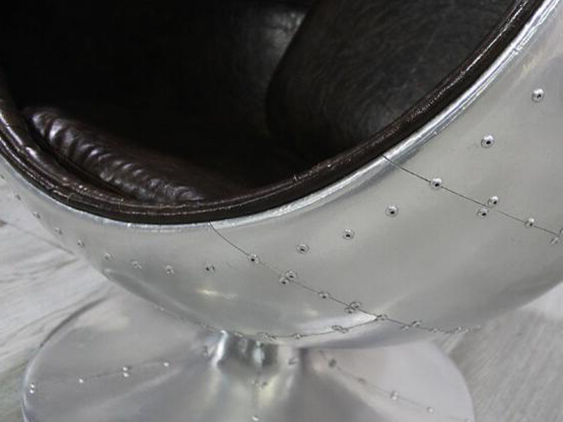 Vintage Leather Aviator Egg Pod Chair