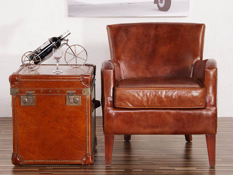 Vintage Old Leather Armchair 