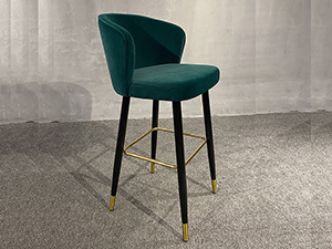 Luxury Fabric Golden Frame Stainless Steel Bar Stools Chair