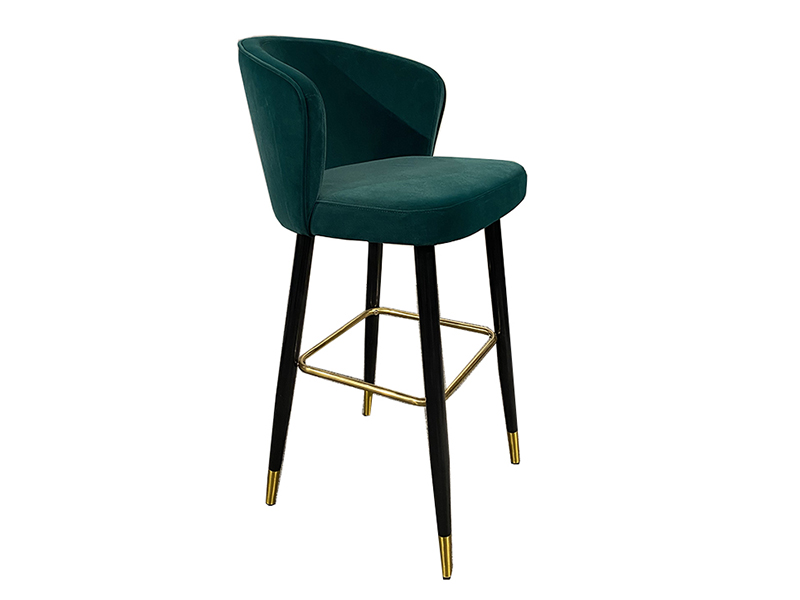 Luxury Fabric Golden Frame Stainless Steel Bar Stools Chair