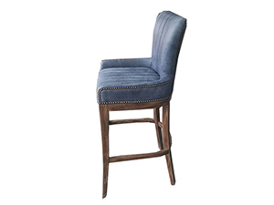 Rustic Back Kitchen Leather Fabric Bar Chairs