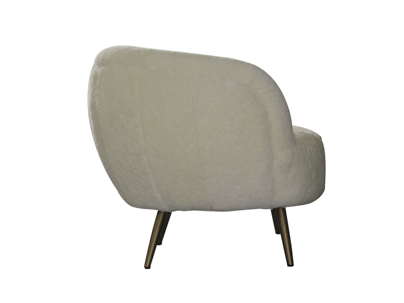 White Full Wool/Leather Living Room Chair