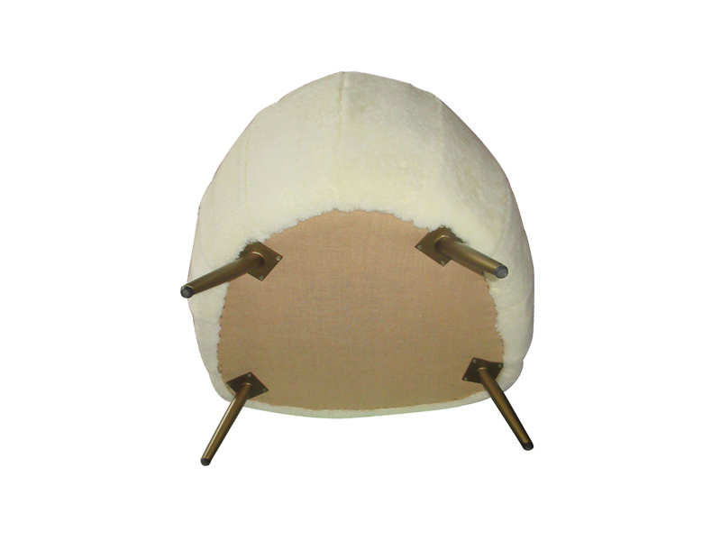 White Full Wool/Leather Living Room Chair