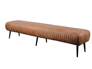 Leather Pouf Bench