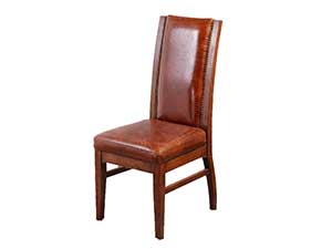 Brown Leather Dining Chair