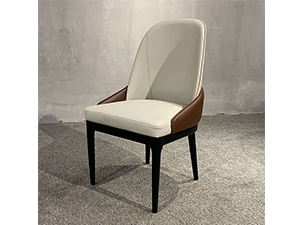 Genuine Leather Dining Chairs Wood Frame Chairs