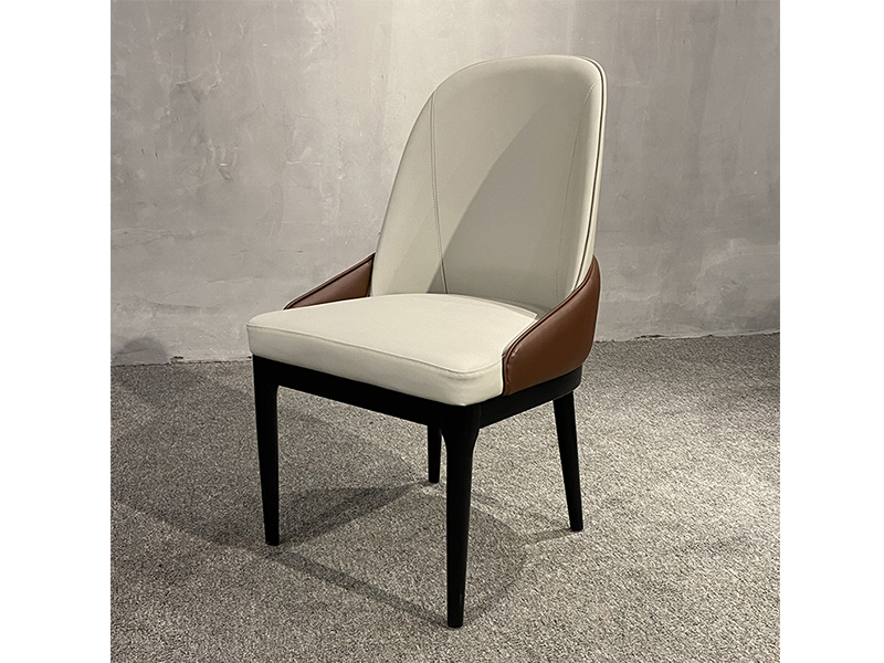 Genuine Leather Dining Chairs Wood Frame Chairs