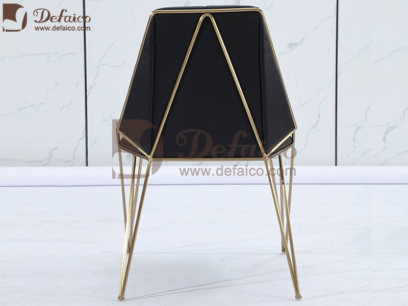 Wholesale restaurant brown Modern leather metal legs restaurant dining chair industrial leisure metal leg dining chair