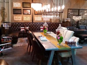 Fabric Wood Legs Dining Chair