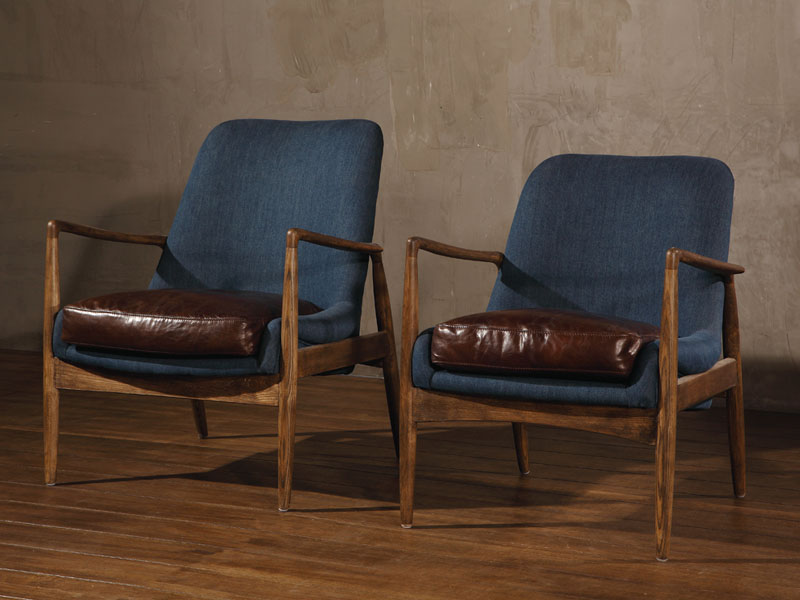 Jean Fabric Solid Wood Frame Chair