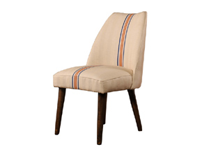 Solid Wood Base Canvas Fabric Dining Chair