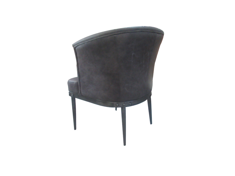 Leather/Linen Wing Back Dining Chair With Metal Legs For Restaurant Living Room Office
