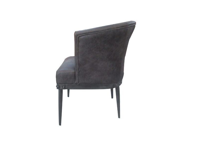 Leather/Linen Wing Back Dining Chair With Metal Legs For Restaurant Living Room Office