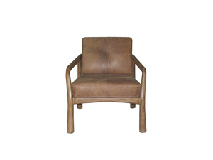 Oak Wood Dining Chair Retro Vintage Leather Seat Use In Kitchen Lobby Coffee Shop