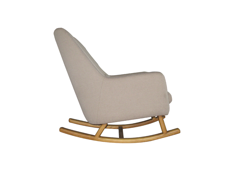 Antique Glider Rocking Chair With Ash Wood Legs And Armrest