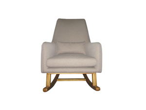 Antique Glider Rocking Chair With Ash Wood Legs And Armrest