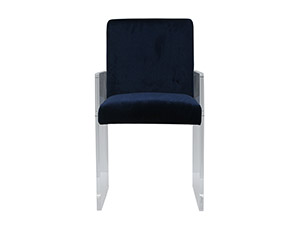 Luxury Modern Acrylic Chair with Velvet Cushion